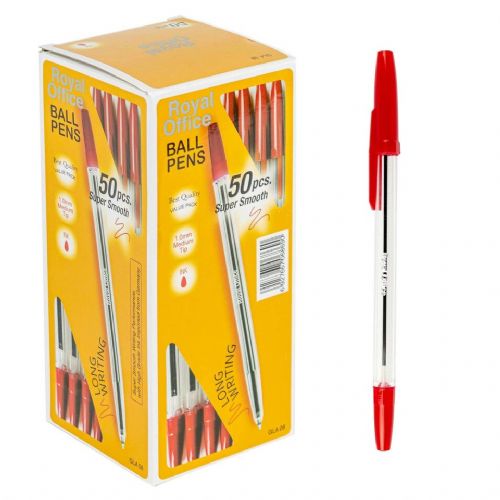 PENNE SFERA ROYAL OFFICE 1.0M CONF. 50PZ ROSSE